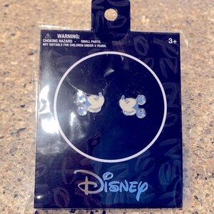 Disney Mickey Mouse Pierced Earrings with Rhinestone Accents NIP